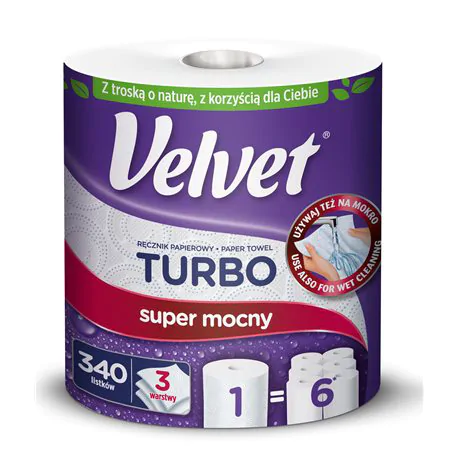 Ręcznik papierowy Velvet Turbo 3W 340 listków