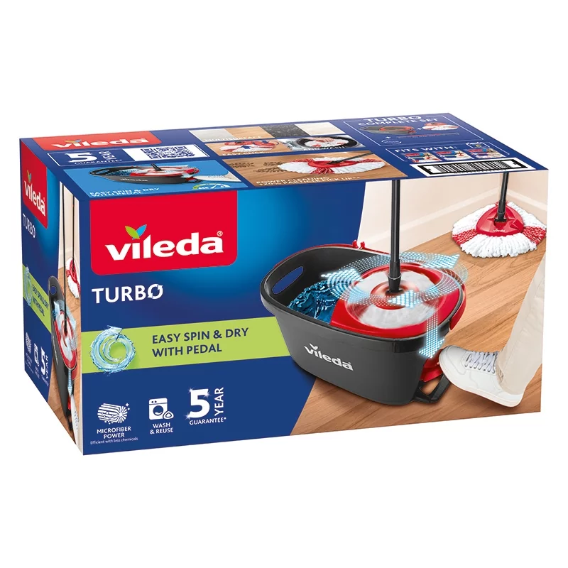 Vileda mop obrotowy Turbo Easy Clean Wring & Clean zestaw