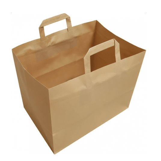 30179 Torba papierowa brązowa klockowa cateringowa z szerokim dnem 32/22/25cm -zdjęcie numer 2