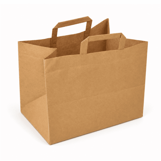 30179 Torba papierowa brązowa klockowa cateringowa z szerokim dnem 32/22/25cm -zdjęcie numer 1