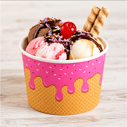 5991 Miski do lodów ,,Pink Ice Cream" 130ml 50szt. -zdjęcie numer 2