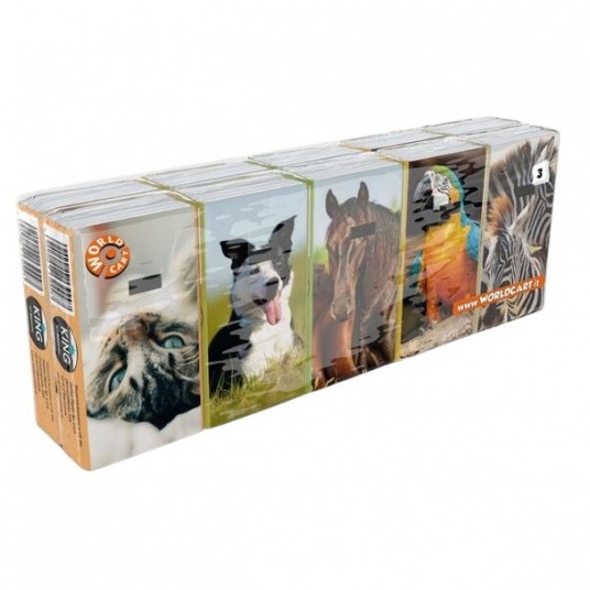 Chusteczki higieniczne Animals 3 warstwowe 10szt. -zdjęcie numer 1