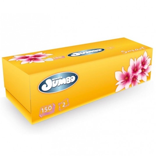 Chusteczki higieniczne Jumbo w kartoniku 2warstwowe 150szt. -zdjęcie numer 1