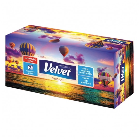 Chusteczki higieniczne Velvet 3warstwowe 90szt. -zdjęcie numer 1