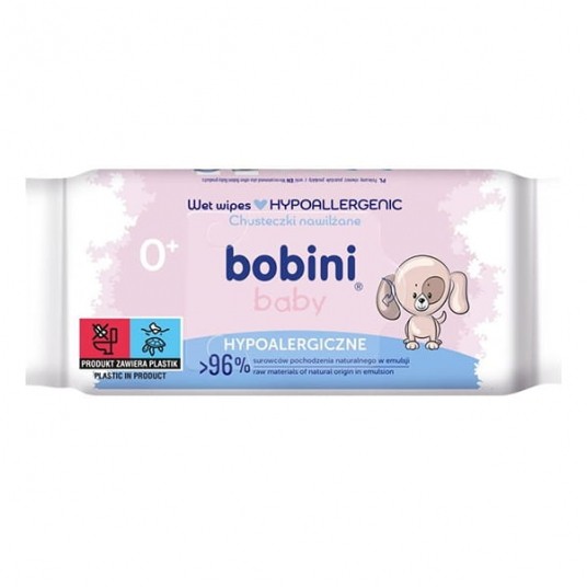 Chusteczki nawilżane Bobini Baby hypoalergiczne 60szt. -zdjęcie numer 2