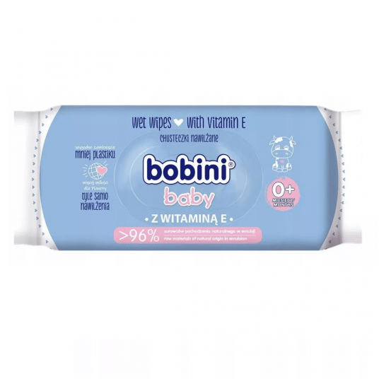 Chusteczki nawilżane Bobini Baby z witaminą A 60szt. -zdjęcie numer 1