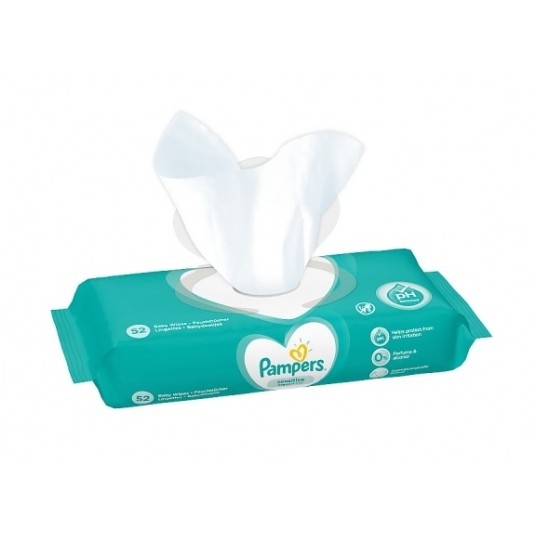 Chusteczki nawilżane Pampers Sensitive 52szt. -zdjęcie numer 2