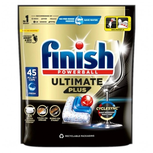 Finish Ultimate Plus Fresh tabletki do zmywarki 45szt -zdjęcie numer 1