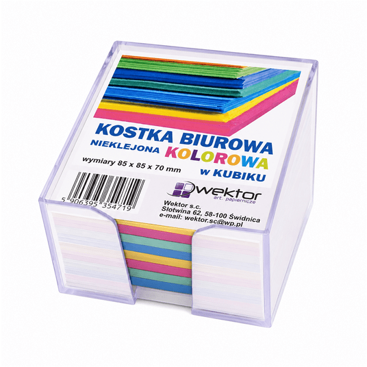 Kostka nieklejona kolorowa w pudełku plastikowym -zdjęcie numer 1