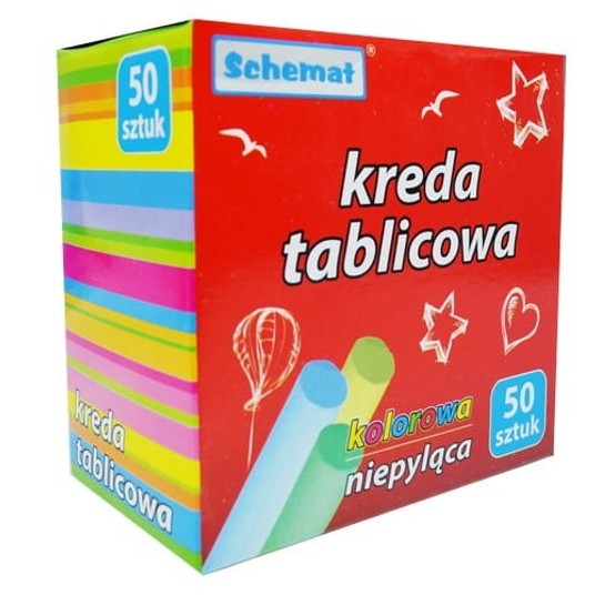 Kreda tablicowa kolorowa 50szt. -zdjęcie numer 1
