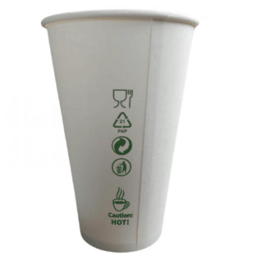 Kubki papierowe białe bez nadruku 420ml 50szt. -zdjęcie numer 3