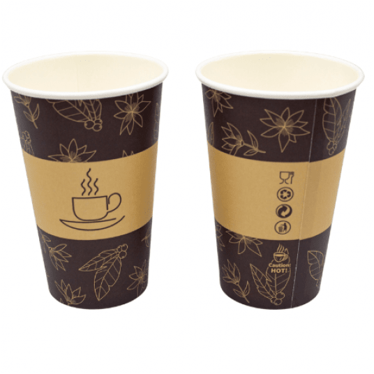 Kubki papierowe brązowe z nadrukiem 80mm 300ml 50szt. -zdjęcie numer 2