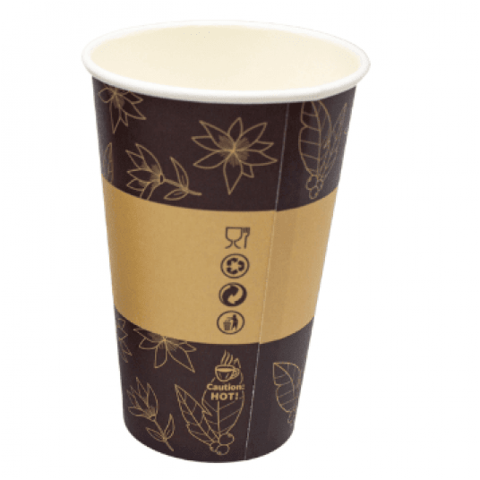 Kubki papierowe brązowe z nadrukiem 80mm 300ml 50szt. -zdjęcie numer 3