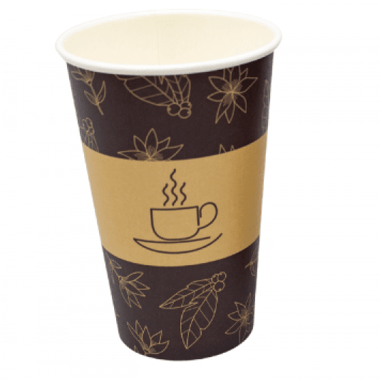 Kubki papierowe brązowe z nadrukiem 80mm 300ml 50szt. -zdjęcie numer 1