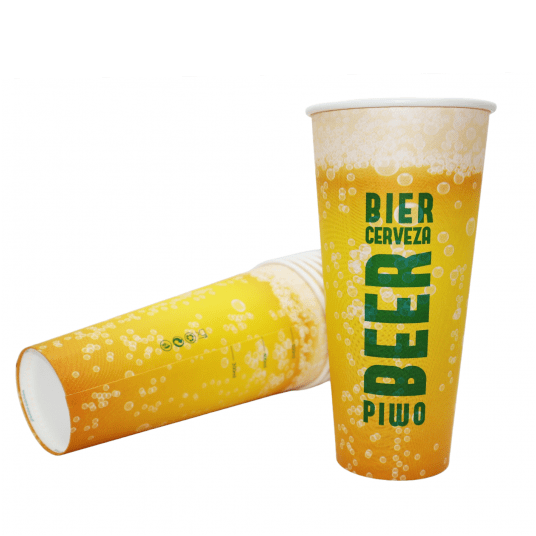 Kubki papierowe do piwa z nadrukiem 500ml 50szt. -zdjęcie numer 2