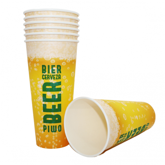 Kubki papierowe do piwa z nadrukiem 500ml 50szt. -zdjęcie numer 4