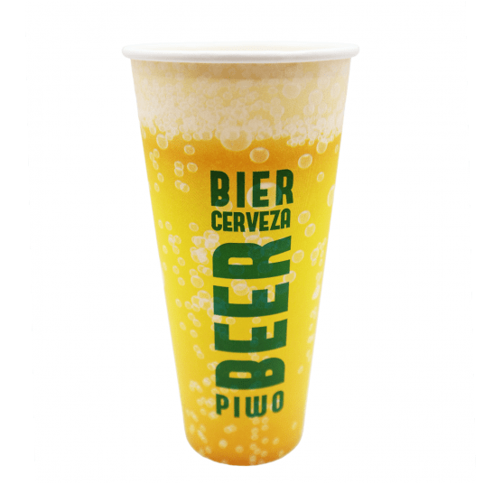 Kubki papierowe do piwa z nadrukiem 500ml 50szt. -zdjęcie numer 1