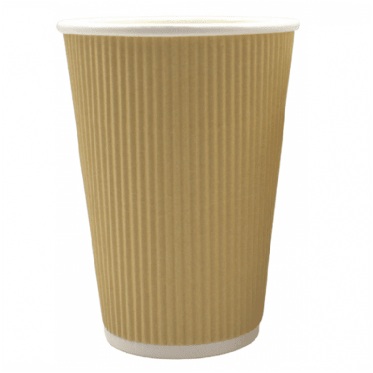 Kubki papierowe karbowane kraft 300ml 25szt. -zdjęcie numer 1