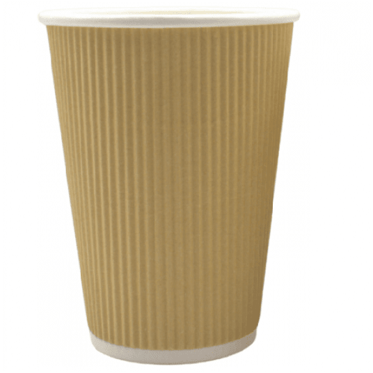 Kubki papierowe karbowane kraft 420ml 25szt. -zdjęcie numer 1