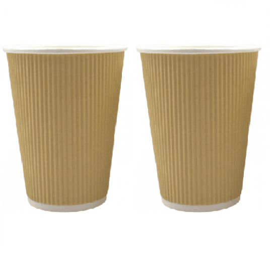 Kubki papierowe karbowane kraft 420ml 25szt. -zdjęcie numer 2