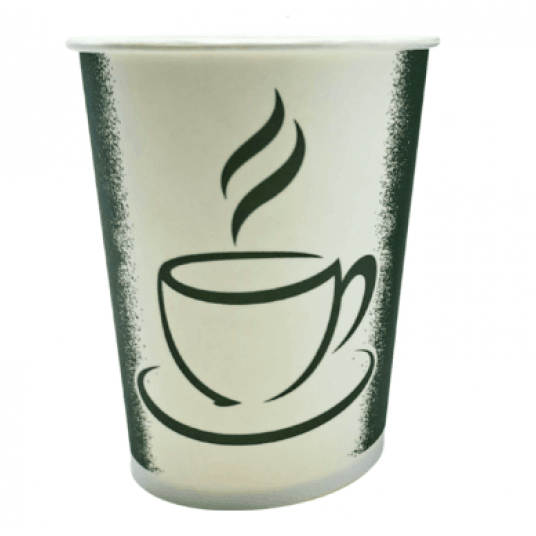 Kubki papierowe zielone z nadrukiem bez plastiku 250ml 50szt. -zdjęcie numer 1
