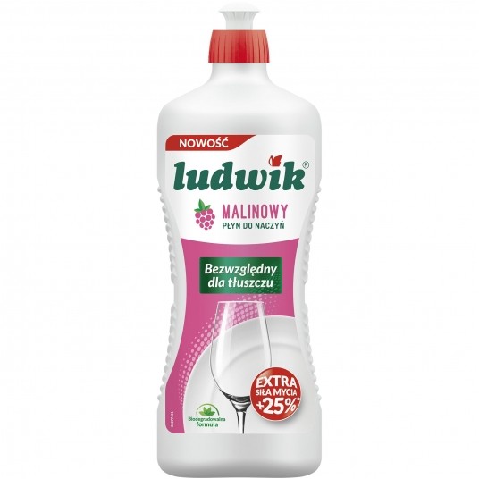 Ludwik płyn do naczyń malinowy 900ml 1szt. -zdjęcie numer 1