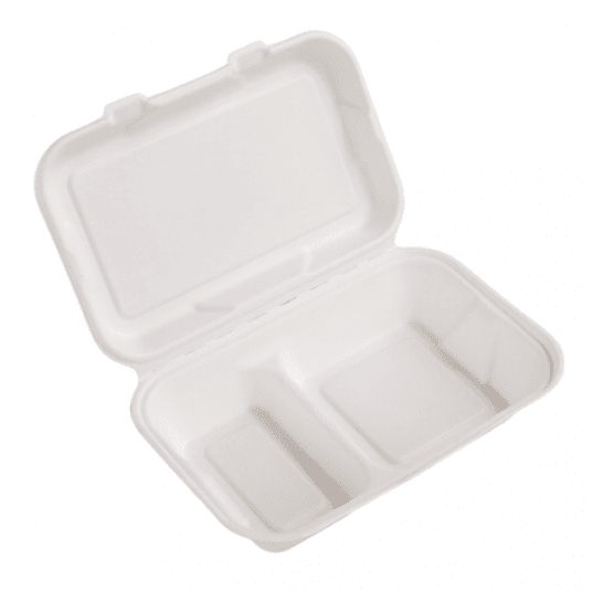 Menu boxy z trzciny cukrowej 1/2 obiad 2 komorowe 50szt. -zdjęcie numer 1