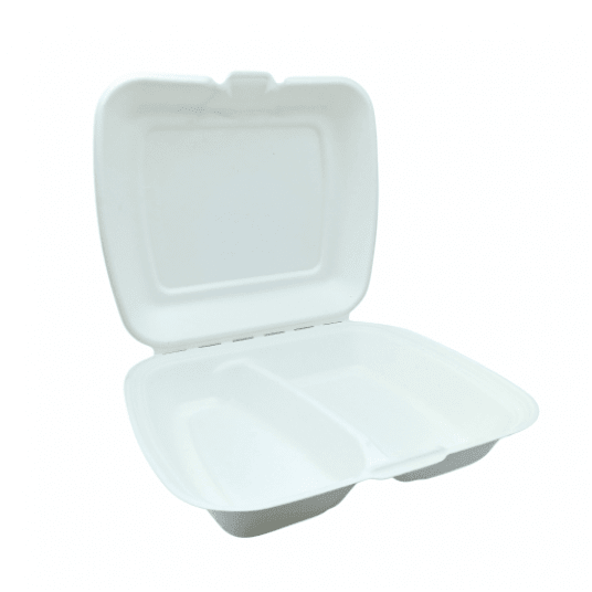 Menu boxy z trzciny cukrowej dwudzielne 230/205mm 50szt. -zdjęcie numer 1