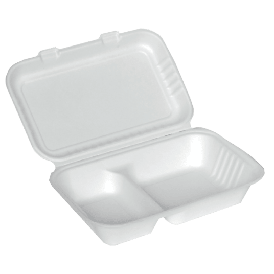 Menu boxy z trzciny cukrowej dwudzielne 25/16/7cm 50szt. -zdjęcie numer 1