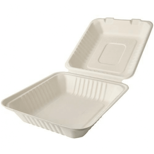 Menu boxy z trzciny cukrowej niedzielone 23/23cm 50szt. -zdjęcie numer 1