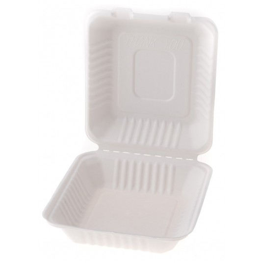 Menu boxy z trzciny cukrowej niedzielone 23/23cm 50szt. -zdjęcie numer 3