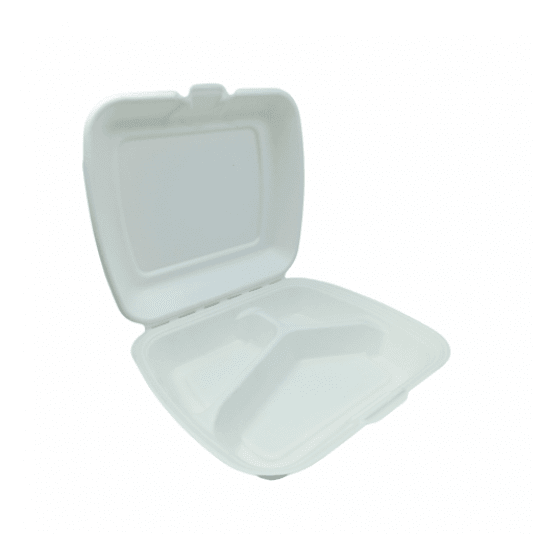 Menu boxy z trzciny cukrowej trójdzielne 230/205mm 50szt. -zdjęcie numer 1