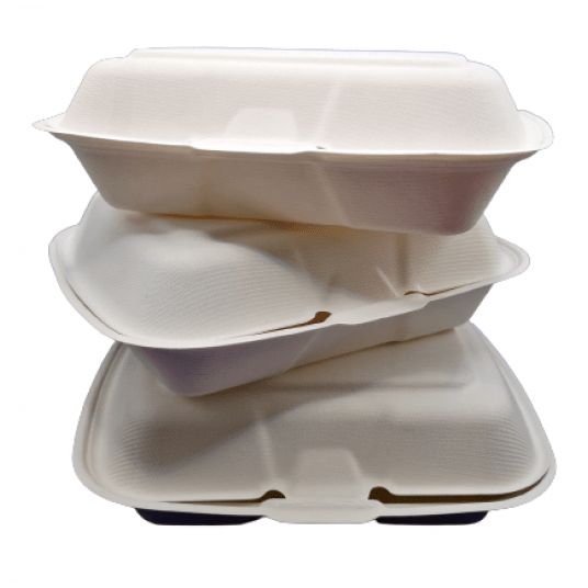 Menu boxy z trzciny cukrowej trójdzielne 230/205mm 50szt. -zdjęcie numer 4
