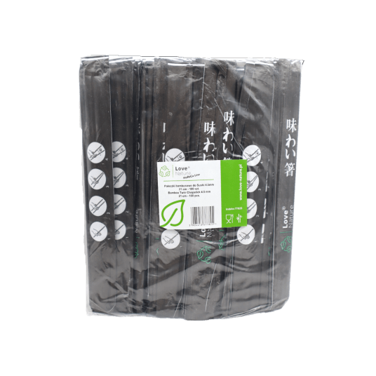 Pałeczki do sushi w czarnej kopercie 21cm 100szt. -zdjęcie numer 3