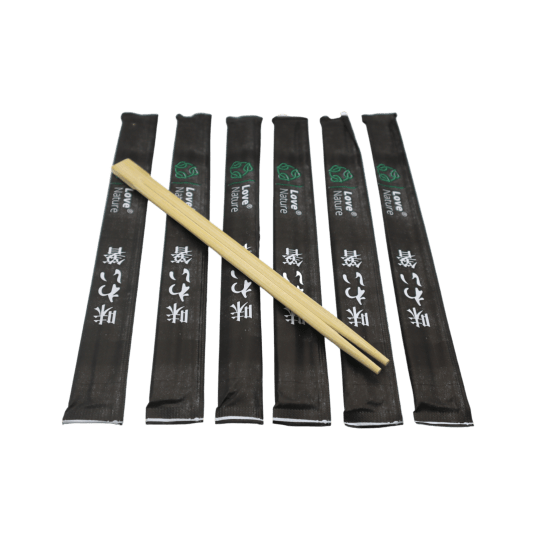 Pałeczki do sushi w czarnej kopercie 21cm 100szt. -zdjęcie numer 1
