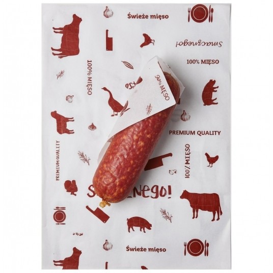 Papier pakowy powlekany w arkuszach biały WĘDLINY 30/40cm 1000szt. -zdjęcie numer 4