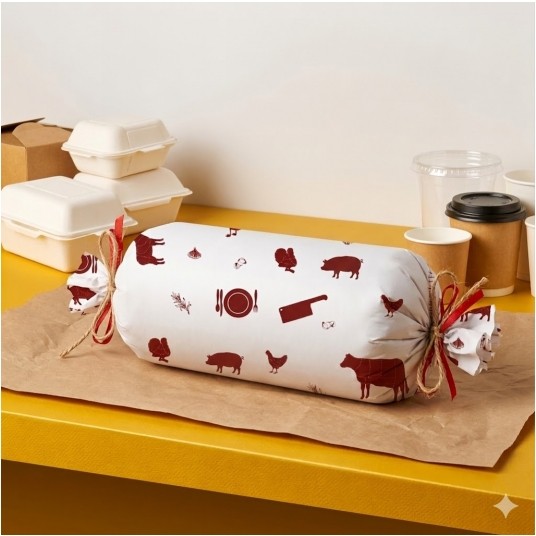 Papier pakowy powlekany w arkuszach biały WĘDLINY 30/40cm 1000szt. -zdjęcie numer 2