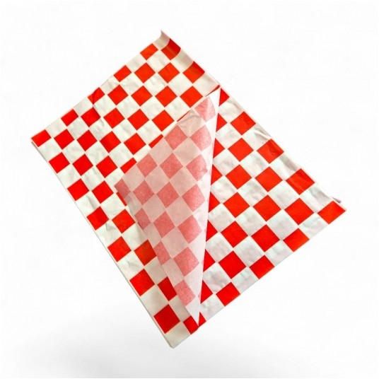 Papier pakowy w arkuszach biało-czerwona Szachownica 30/40cm 1000szt. -zdjęcie numer 2