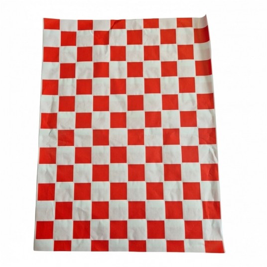 Papier pakowy w arkuszach biało-czerwona Szachownica 30/40cm 1000szt. -zdjęcie numer 4