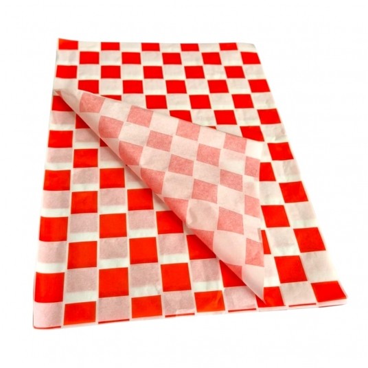 Papier pakowy w arkuszach biało-czerwona Szachownica 30/40cm 1000szt. -zdjęcie numer 3