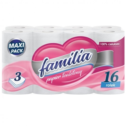 Papier toaletowy Familia biały 3W 16rolek -zdjęcie numer 1