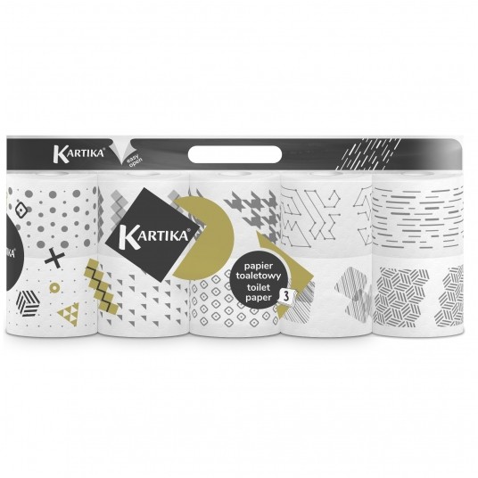 Papier toaletowy Kartika Modern Black 3W 10rolek -zdjęcie numer 1