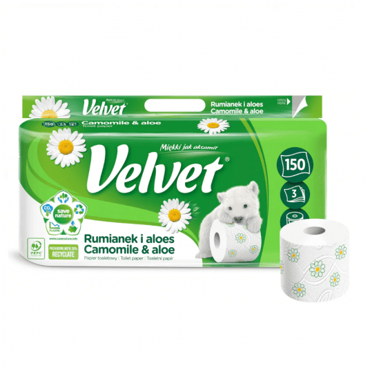 Papier toaletowy Velvet rumianek & aloes 3W 8rolek -zdjęcie numer 1