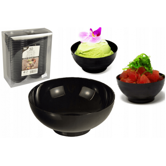 Pojemniki na desery czarna miseczka 65ml 50szt. -zdjęcie numer 3