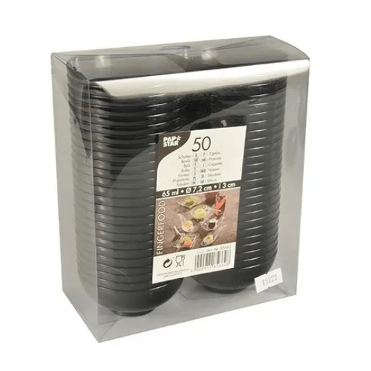 Pojemniki na desery czarna miseczka 65ml 50szt. -zdjęcie numer 2