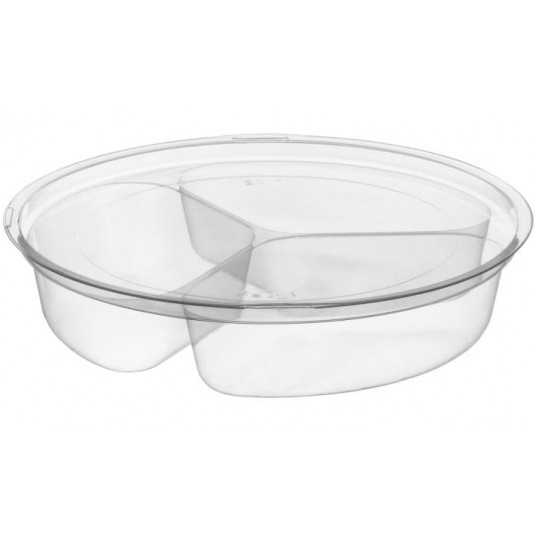 Pojemniki trójdzielne bezbarwne plastikowe 3x 180ml 100szt. -zdjęcie numer 1