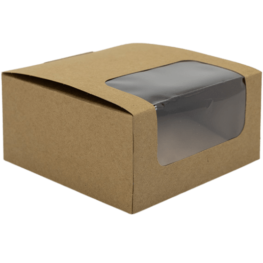 Pudełka cukiernicze z okienkiem łamanym 132/132/66mm 25szt. -zdjęcie numer 1