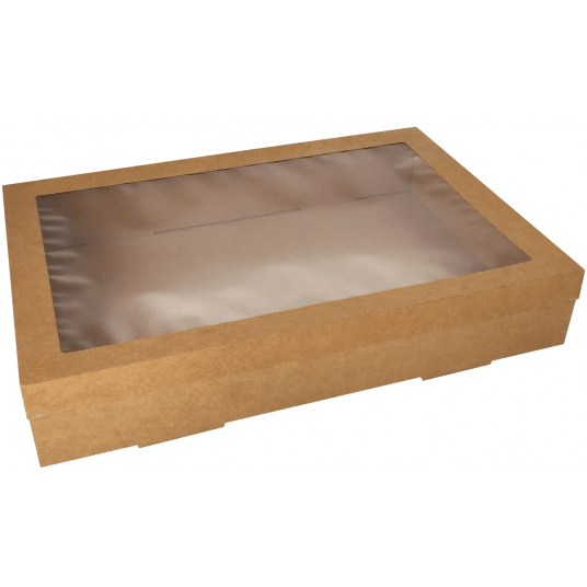 Pudełko brązowe KRAFT z okienkiem 310/450/80mm -zdjęcie numer 1