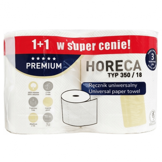 Ręcznik papierowy Horeca premium 3W 70M 2rolki -zdjęcie numer 1