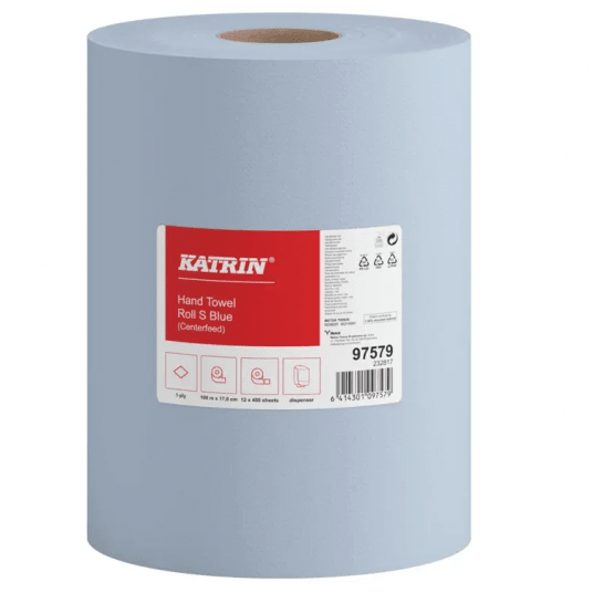 Ręcznik papierowy Katrin niebieski 100m 12rolek -zdjęcie numer 1